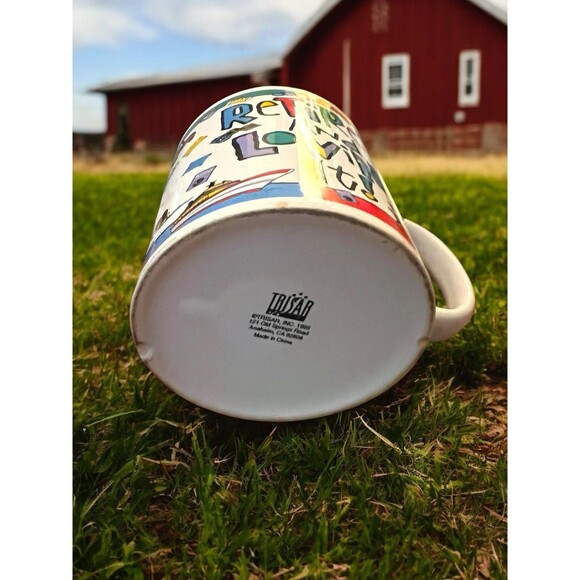 Vintage Coffee Mug Retired and Loving It Bright Humor 1995 Trisar Retirement - Picture 7 of 9